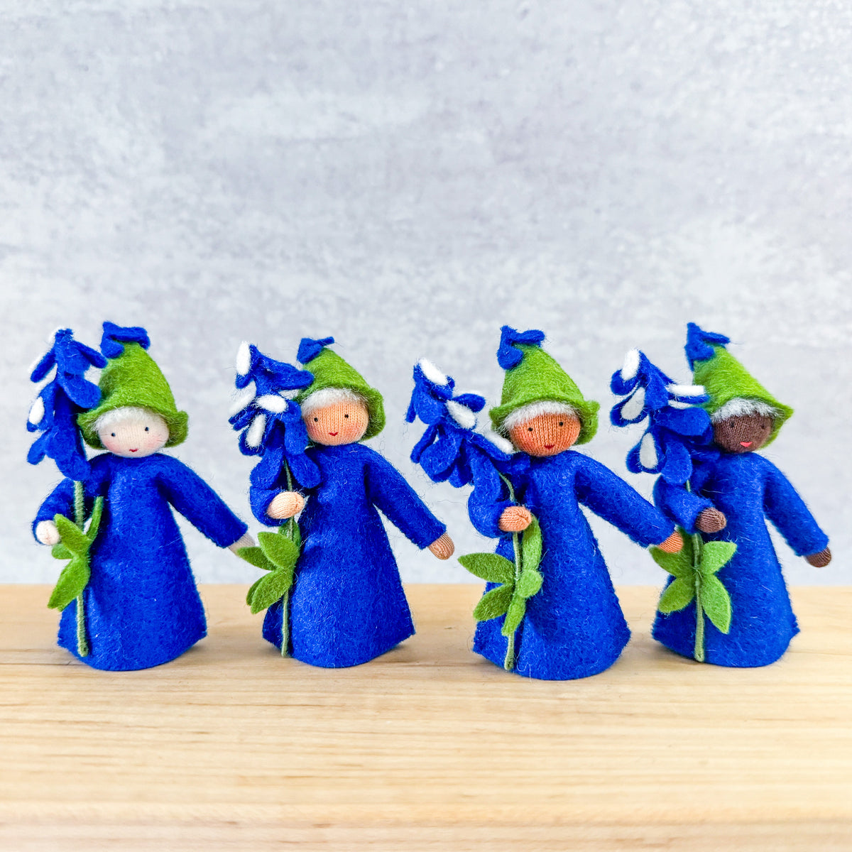 Bluebonnet Fairy - 3" Doll - Holding A Flower - Ambrosius Flower Fairies