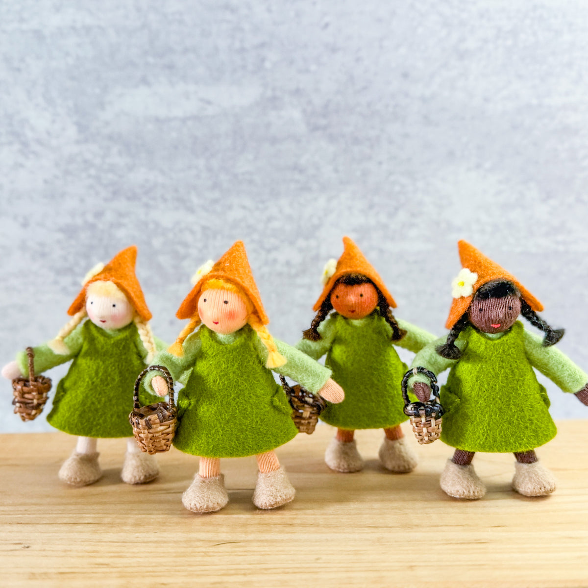 Garden Gnome Girl With Basket - 3.5" Doll - Ambrosius Flower Fairies