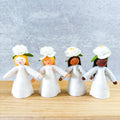 White Rose Fairy - 3" Doll - Flower Hat - Ambrosius Flower Fairies
