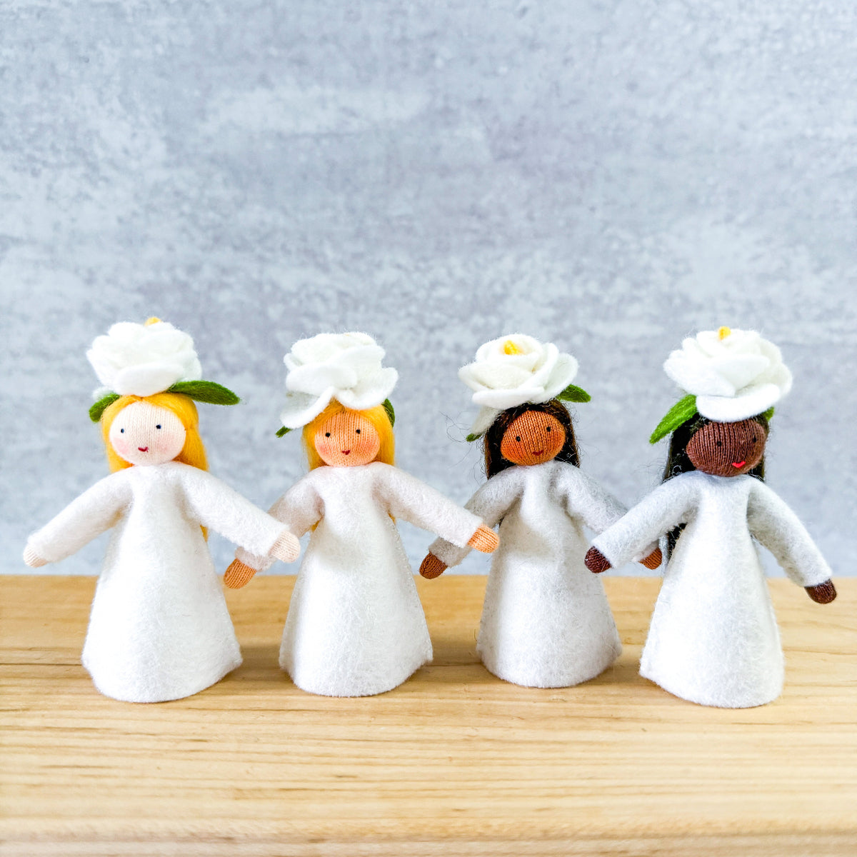 White Rose Fairy - 3" Doll - Flower Hat - Ambrosius Flower Fairies